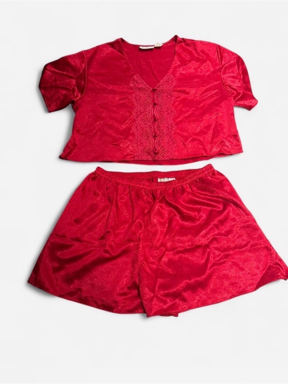 Victoria's Secret vintage gold-label red satin pajama set